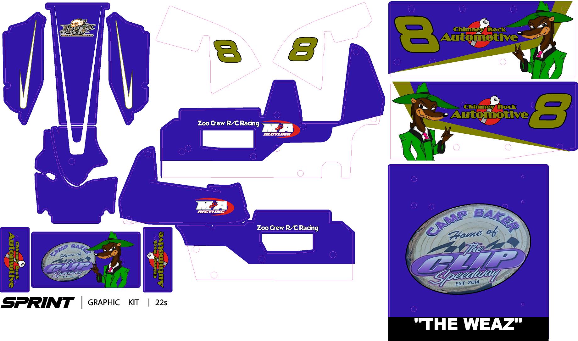 Al Baker 8 losi sprint car wrap